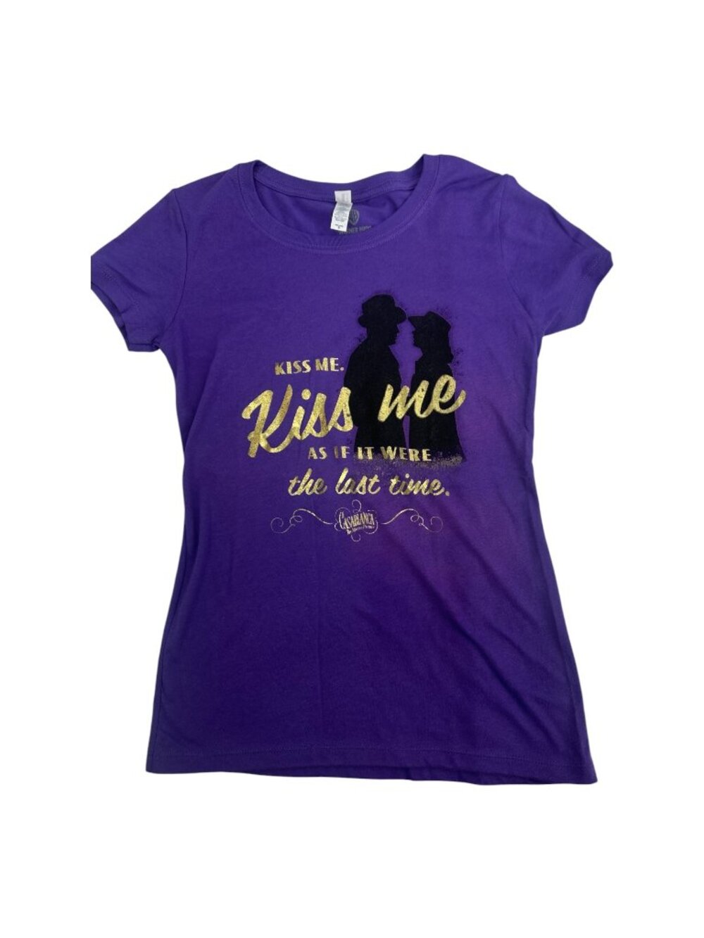 Warner Bros Shirt Small Purple Casablanca Movie Graphic Tee Classic Cinema Retro